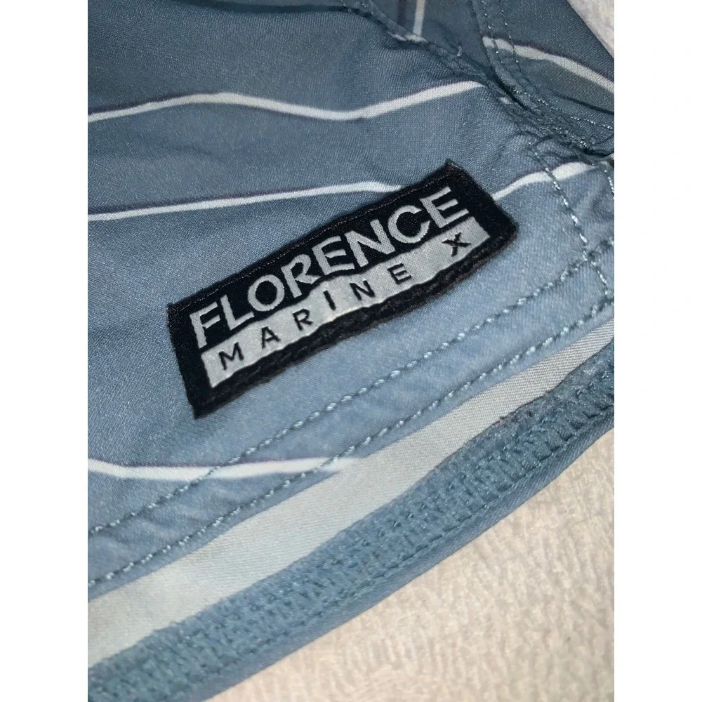 Florence Marine X Mens Blue Topographic Print Board Shorts Size 34 Swim Trunks
